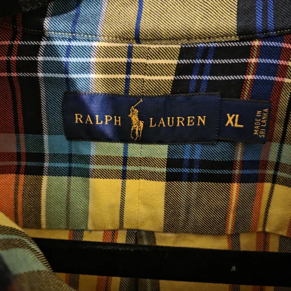 Ralph Lauren Polo Yellow Plaid Casual Shirt - Picture 3 of 3